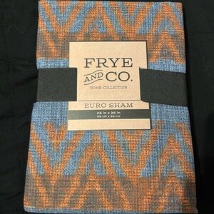 FRYE AND CO. Blue and Orange Euro Sham